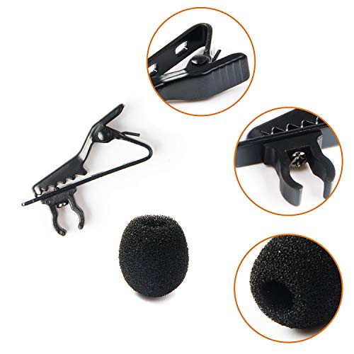 18Pcs Lapel Microphone Clips Replacement Kit, 6Pcs Lavalier Mic Clips Metal Tie Clips Lavalier Microphone Clips, 6Pcs Windscreen Foam Cover and 6Pcs Plastic Wire Clips