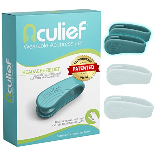2-Pack Natural Headache, Migraine, Tension Relief Wearable, Supporting Acupressure Relaxation, Stress Alleviation, Tension Relief and Headache Relief, Portable Migraine Relief Kit (Teal)