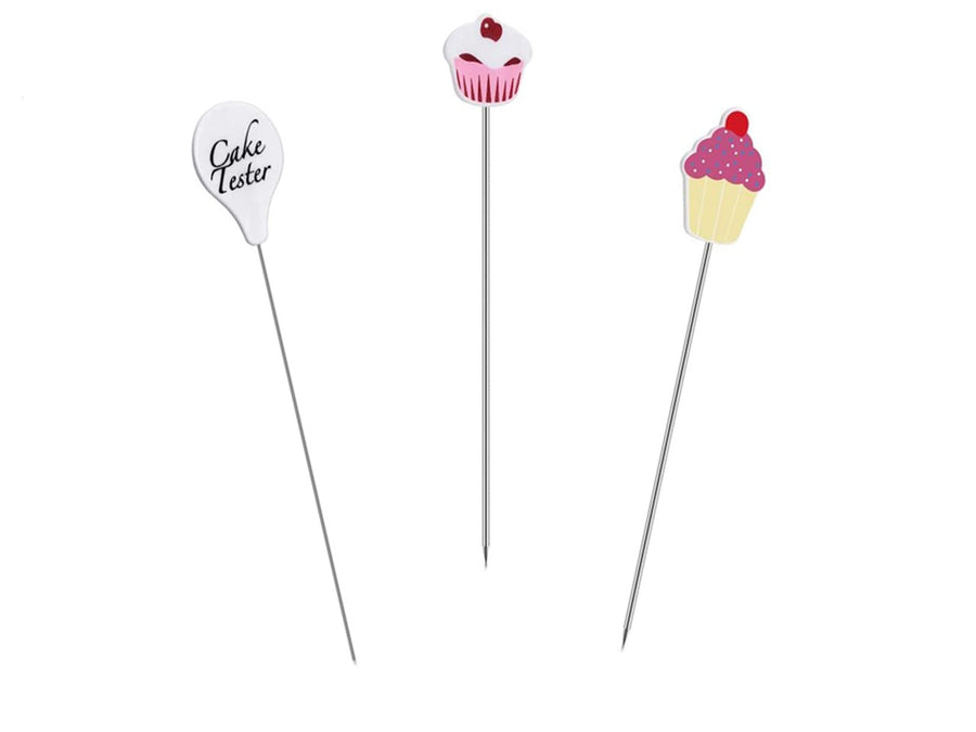 3Pcs Stainless Steel Cake Tester Reusable Metal Cake Probe Cake Testing Needle Home Bakery Muffin Bread Cake Tester Probe Skewer Pin Needle Kitchen Baking Assistant Tool,7.5 Inches