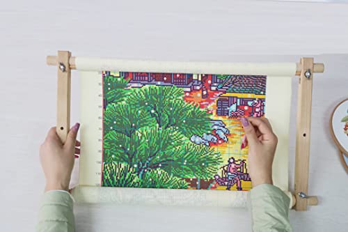 Beech Wood Tapestry Scroll Embroidery Frames, Needlepoint Cross Stitch Holder, Quilting Frames, Needlepoint Holder, Stitching Frame for Sewing, Cross Stitch, Embroidery Projects