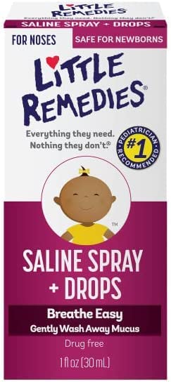 Little Noses Saline Spray Drops, 1 Fl Oz, Pack of 2