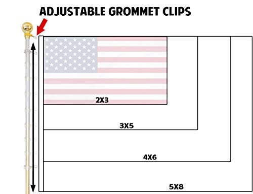 Flags Imp 8 Foot Aluminum Silver Pole with (Ball) (B00H5FNO06)