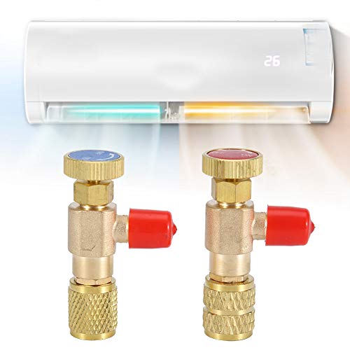 2pcs Liquid Safety R410A R22 Air Conditioning Refrigerant 1/4Safety Adapter Refrigerant Charging