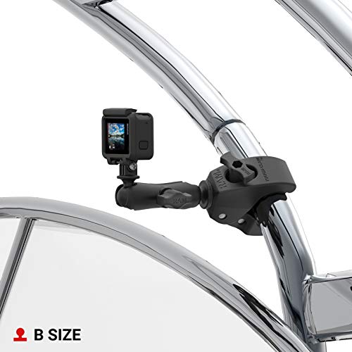 RAM Mounts RAP-B-404U Tough-Claw Medium Clamp Base with B Size 1 Ball for Rails 1 to 1.6 in Diameter