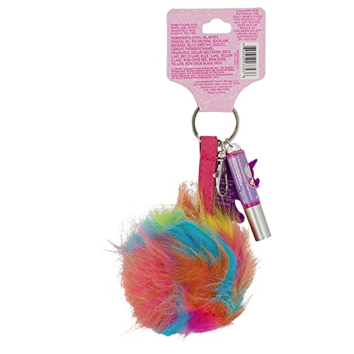 Unicorn Rainbow Pom Lip Gloss Keychain
