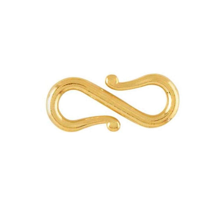 5pcs Authentic Gold Plated Sterling Silver S Hooks Clasp 12mm (0.47 Inch) Small Connector Hypoallergenic Nickel Free for Jewelry Making SS365