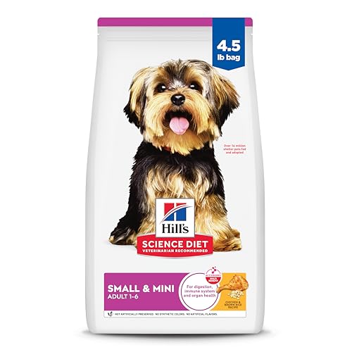 Science Diet Small & Mini, Adult 1-6, Small & Mini Breeds Premium Nutrition, Dry Dog Food, Chicken & Brown Rice, 4.5 lb Bag