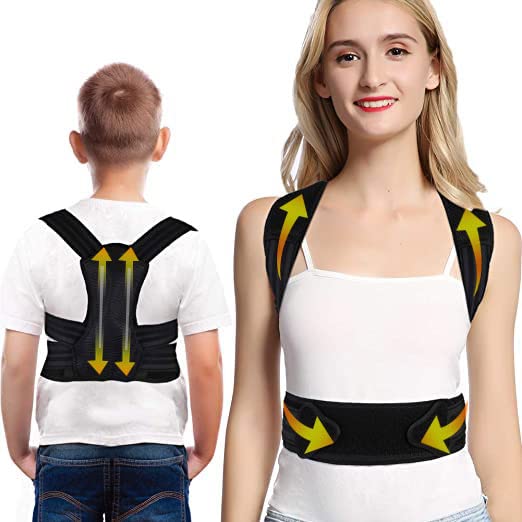 Posture Corrector for Kids Adjustable Back Straighter with Shoulder Pads Upper Back Posture Brace for Teenagers to Provide Spinal Support Improve Posture and Prevent Slouching (M)