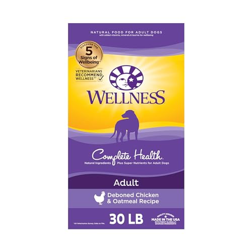 Complete Health Dry Dog Food with Grains, Made in USA with Real Meat & Natural Ingredients, All Breeds, Adult Dogs (Chicken & Oatmeal, 30-lb) – With Nutrients for Immune, Skin, & Coat Support