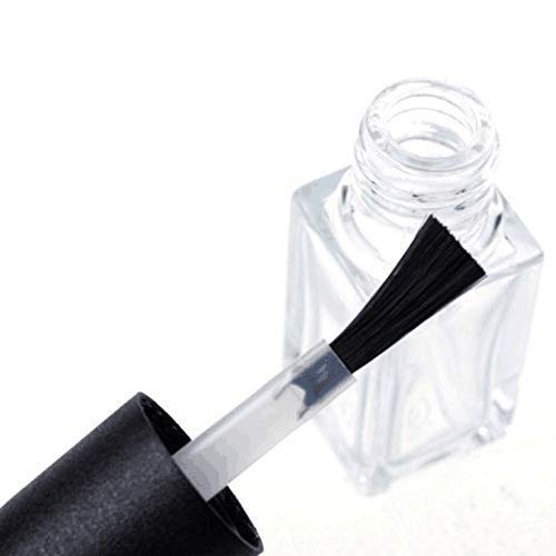 5PCS 5ML Nail Polish Bottles Empty Glass Square Bottom Shape Nail Polish Clear Bottles,With Cap and Soft Brush,Nail art