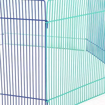 Small Animal Pet Playpen/Exercise Pen, Blue and Green,1 Count (Pack of 1), Small Animal Playpen.