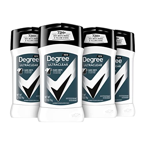 Men UltraClear Antiperspirant Deodorant Black + White 72-Hour Sweat & Odor Protection Antiperspirant For Men With MotionSense Technology 2.7 Ounce (Pack of 4)