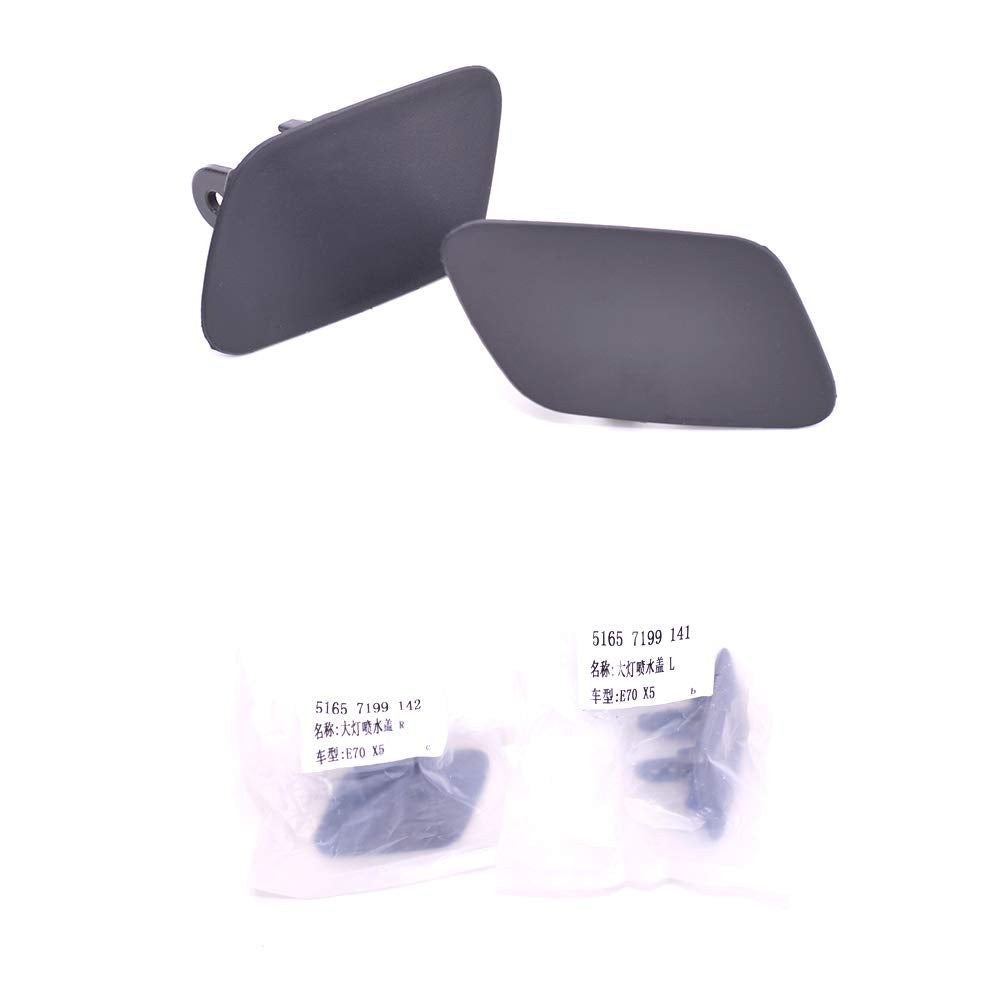 Headlight Washer Cover Cap 1 Pair Front Left And Right Compatible with BMW X5 E70 Driver & Passenger Side 51657199141 51657199142