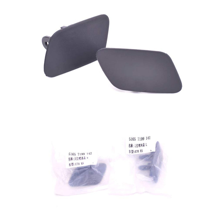 Headlight Washer Cover Cap 1 Pair Front Left And Right Compatible with BMW X5 E70 Driver & Passenger Side 51657199141 51657199142