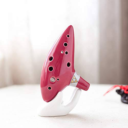 5 Colors 12 Holes Kiln-fired Ceramic Alto C Legend of Zelda Zelda Ocarina Flute of Time Ceramic (Pink)
