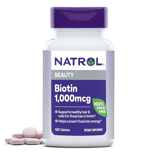 Beauty Biotin 1000mcg, Dietary Supplement for Healthy Hair, Skin, Nails and Energy Metabolism, 100 Tablets, 100 Day Supply