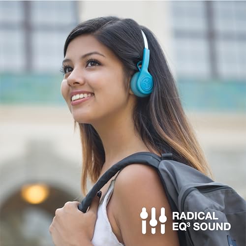 Rewind Wireless Retro Headphones, Black, Bluetooth 4.2, 14 Hours Playtime, Custom EQ3 Sound, Music Controls, Noise Isolation, with Microphone, Throwback 80's/ 90's Design