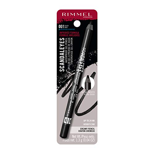 London Scandaleyes Waterproof Gel Pencil Eyeliner, Long-Wearing, Ultra-Smooth, Smudge-Proof, 001, Black, 0.04oz