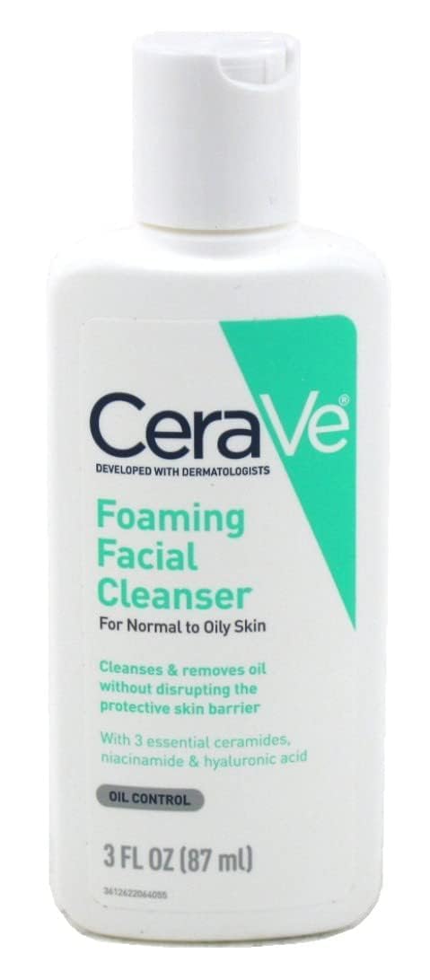 Foaming Facial Cleanser | 3 Fl. Oz Travel Size | Daily Face Wash for Oily Skin | Fragrance Free
