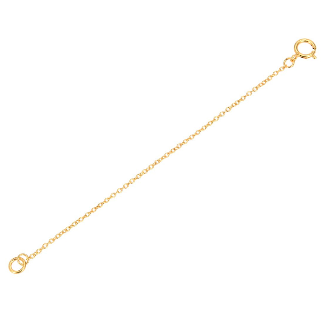 1pc Real Gold Plated 925 Sterling Silver Chain Extender with Clasp 4 Inch Thin Strong Cable Chain Extension for Necklace Anklet Bracelet Jewelry Making SS288-4