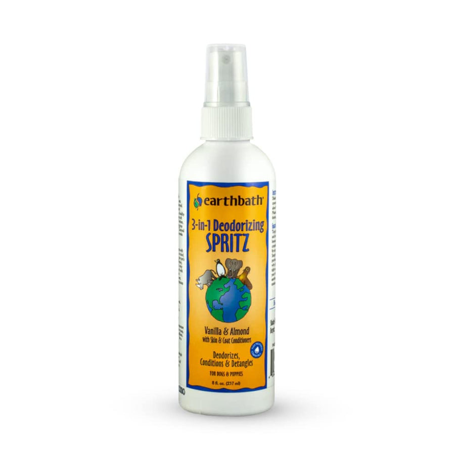 , Vanilla & Almond 3-in-1 Dog & Puppy Deodorizing Spritz - Dog Odor Eliminator for Strong Odor, Cruelty-Free Dog Cologne, Dog Wash Spray, Made in USA, Dog Bathing Supplies - 8 Oz (1 Pack)