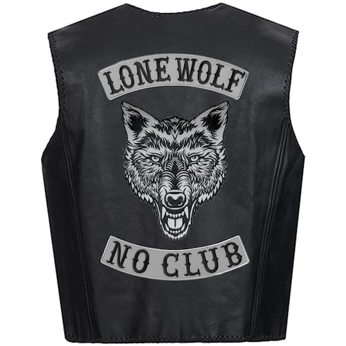 Big Lone Wolf Head Patch Light Reflective Embroidered Iron-On Patch for Jacket Vest Large Size 12 by 9.5 inches USA (Gray-Black)