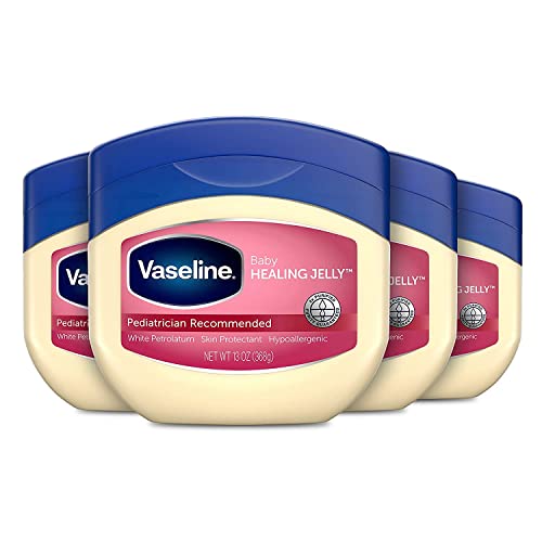 Petroleum Jelly Baby Skincare Protective & Pure 4 Count Treats Dry Skin And Prevents Chaffed Skin From Diaper Rash Hypoallergenic And Gentle On Skin 13oz