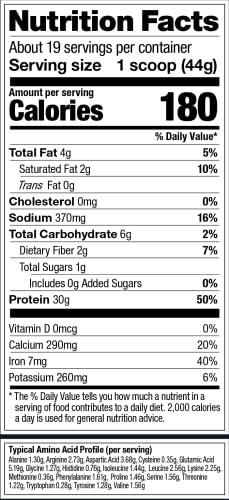 Premium Sport Protein Chocolate Protein Powder, n, Non GMO, Gluten Free Plant Based Protein Powder Drink Mix, NSF Certified for Sport, 29.5 oz