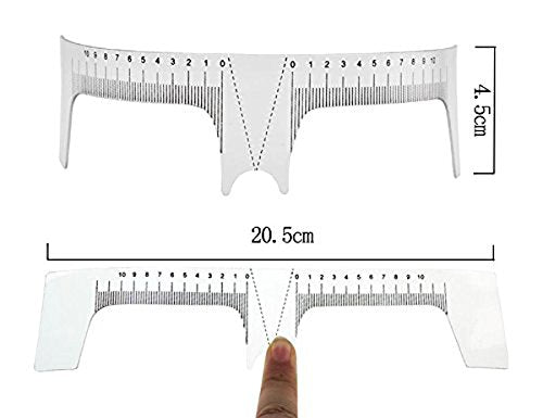 2PCS Tattoo Ruler-Nose Positioning Eyebrow Grooming Stencil Shaper Ruler Tatto Measure Tools(White)