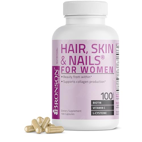 Hair, Skin & Nails with Biotin Extra Strength Vitamin Supplement for Women, 100 Capsules
