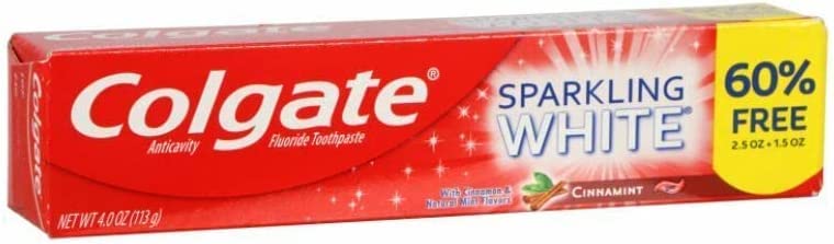 Sparkling White Cinnamint 4.0 Ounces (2 Pack) Toothpaste