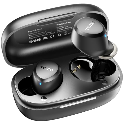 A1 Wireless Earbuds Bluetooth 5.3 Light Weight in Ear IPX5 Waterproof Headphones 2 Mic for AI Calls, Immersive Premium Sound Bass Headset with Charging Case, 32 Presets EQ Customization via App