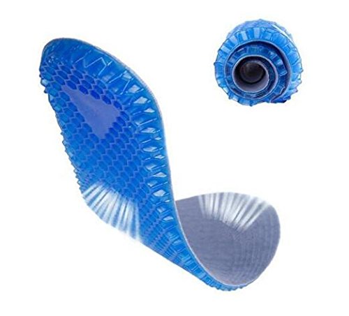 1Pair Blue Silicone Gel Reusable Honeycomb Full Length Non Slip Comfort Sports Insole Air Cushion Damping Shoe Pad Cushion Shoe Inserts For Men Women (Large)