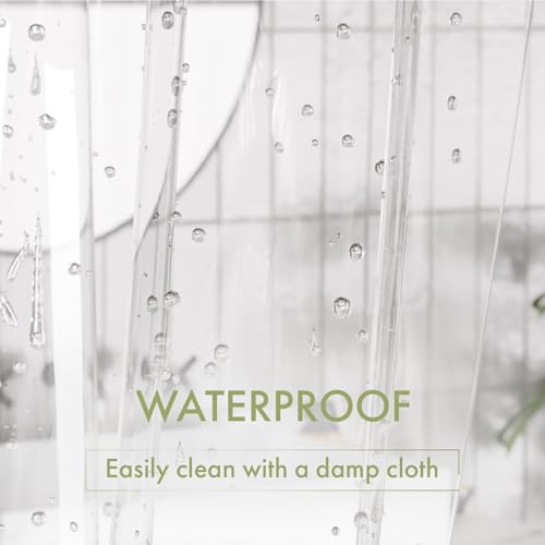 Shower Curtain Liner, 72x72 Clear Shower Curtain Liner, Waterproof Plastic Shower Liner, Cute Lightweight PEVA Shower Curtain for Bathroom with 3 Magnets and 12 Rustproof Metal Grommets