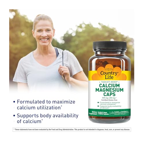 Target-Mins Calcium Magnesium Complex - 1000mg Calcium, 500mg Magnesium, Gluten-Free Supplement for Bone Health