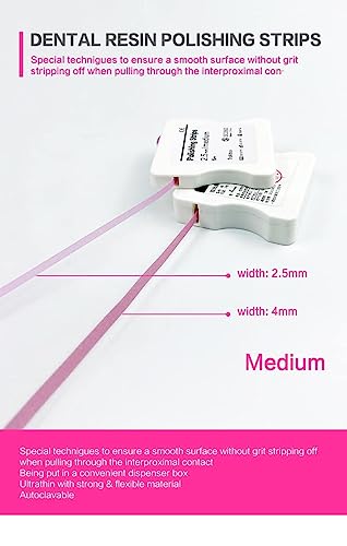 Dental Polishing Strips - Tooth Polisher Dental File for Teeth Sanding Grinding Deep Teeth Cleaning Tool Tooth Polish Abrasive Strip Oral Care Cleaning Tool - Medium 1 Roll 4mm x 6M