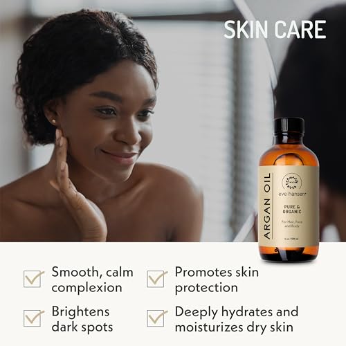 Argan Oil (4oz), Pure Carrier Oil for Hair, Skin and Nails, Deep Hydrator, Anti-Age, Sulfate, Paraben, Phthalate Free