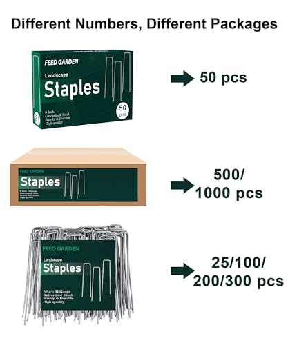 6 Inch 50 Pack Hot-dip Galvanized Landscape Staples Plant Cover Stakes 11 Gauge Tent Stakes Garden Stakes Landscaping Fabric SOD Pins Yard Stakes for Decoration Weed Barrier Fabric