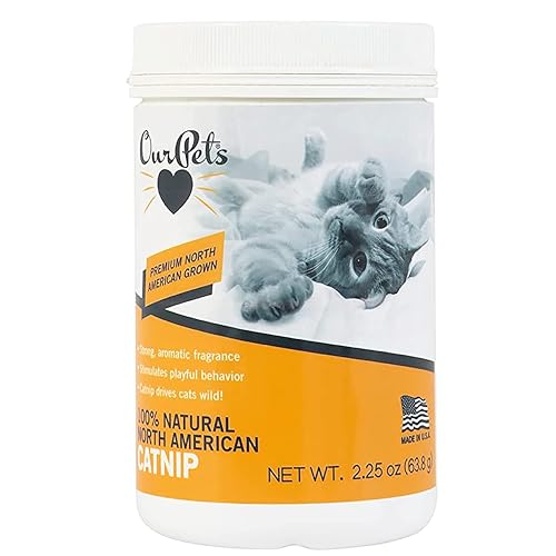 OurPet's Premium Catnip - 2.25 oz Jar of High Potency Catnip - 100% North American Grown