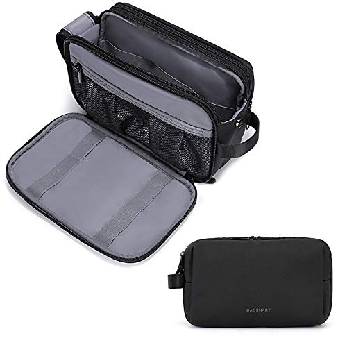 Toiletry Bag for Men, Travel Toiletry Organizer Dopp Kit Water-resistant Shaving Bag for Toiletries Accessories, Door Room Essentials, Black-medium