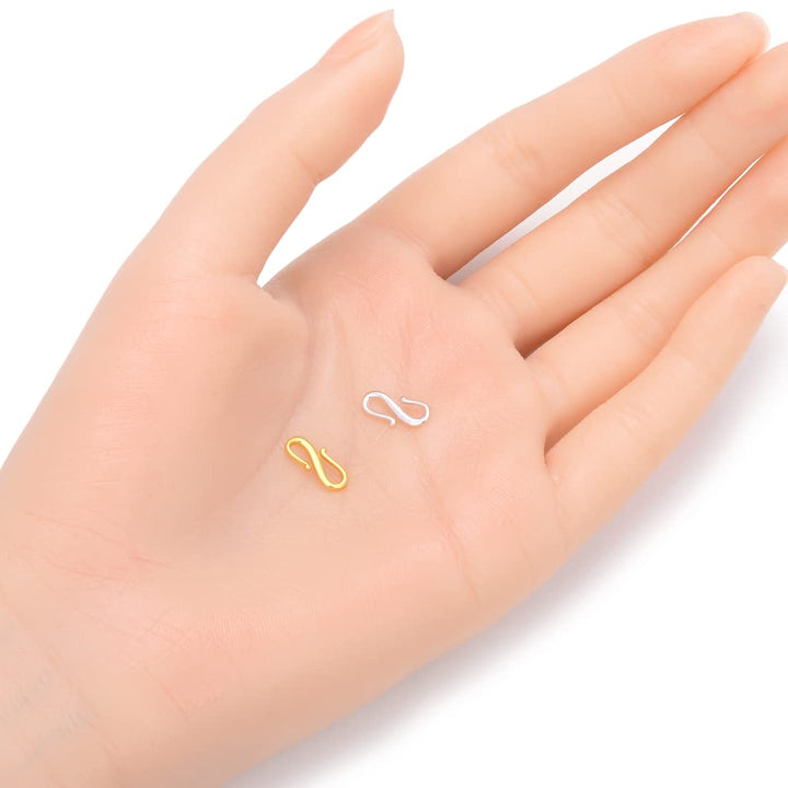 5pcs Authentic 925 Sterling Silver S Hooks Clasp 12mm (0.47 Inch) Small Connector Hypoallergenic Nickel Free for Jewelry Making SS315