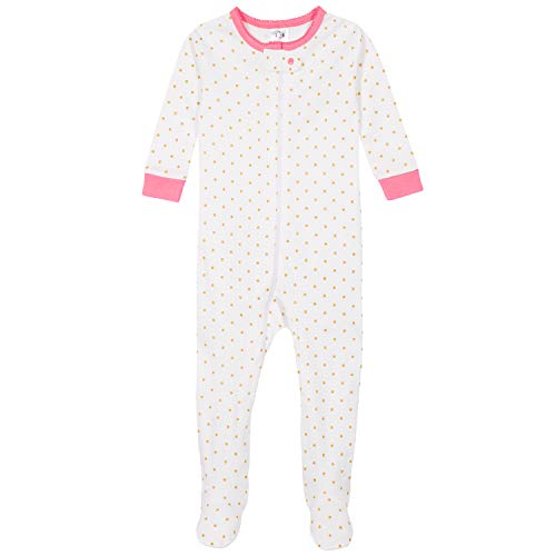 Baby Girls' 4-Pack Footed Pajamas, Dreams Rainbows Pink, 0-3 Months
