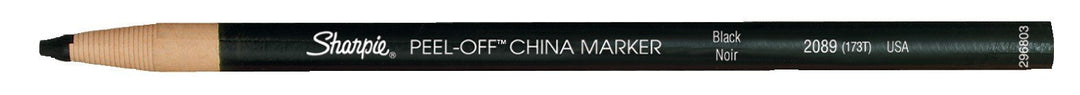 Sharpie Peel-Off China Marker Grease Pencils, Black, Box of 12