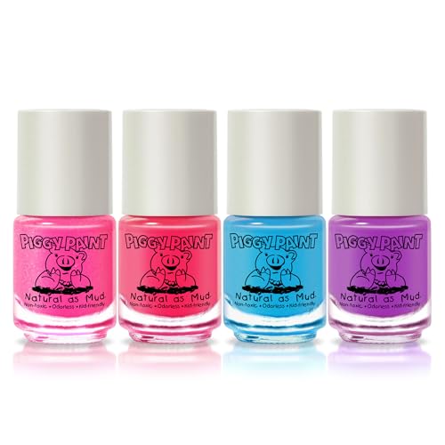 | 100% Non-Toxic Girls Nail Polish | Safe, Cruelty-free, Vegan, & Low Odor for Kids | Barn Box Set (4 Polish Gift Set)
