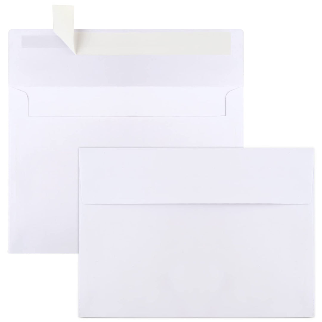 50 Packs 5x7 Envelopes, White A7 Envelopes for Invitations, Printable, Self Seal for Weddings, Invitations, Photos, Postcards, Greeting Cards, Mailing