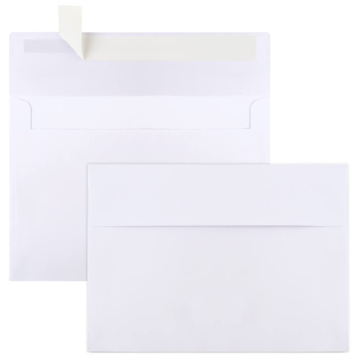 50 Packs 5x7 Envelopes, White A7 Envelopes for Invitations, Printable, Self Seal for Weddings, Invitations, Photos, Postcards, Greeting Cards, Mailing