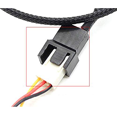 2 Pack USB to 3-Pin / 4-Pin PWM 5V USB Sleeved Fan Power Adapter Cable, USB to 3 Pin / 4 Pin Case Fan Adapter Connector Cable (USB-3Pin/4Pin Cable)