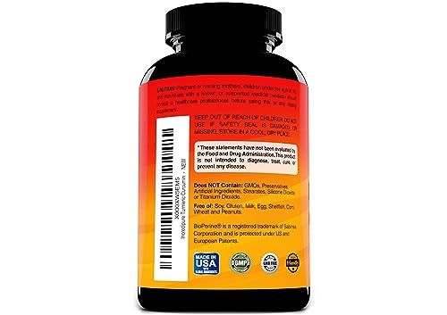 Turmeric Curcumin Supplement w/ BioPerine - 755mg Per Capsule, 120 Veggie Caps