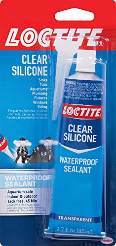 Clear Silicone Sealant, 2.7 fl oz, 6 Pack - 100% Waterproof Sealant for Glass, Ceramic, Wood, Plastic & More