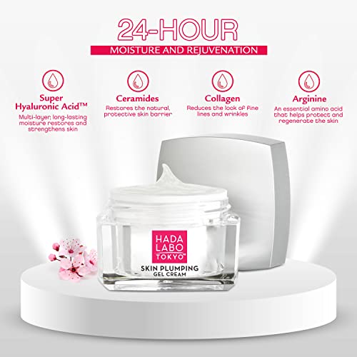 Plumping Gel Cream, Facial Moisturizer, Clinically Proven to Provide 24-Hour Moisture in One Use, Super HyaluronicAcid, Ceramides, Collagen, No Parabens, Dyes or Fragrance, 1.76 oz